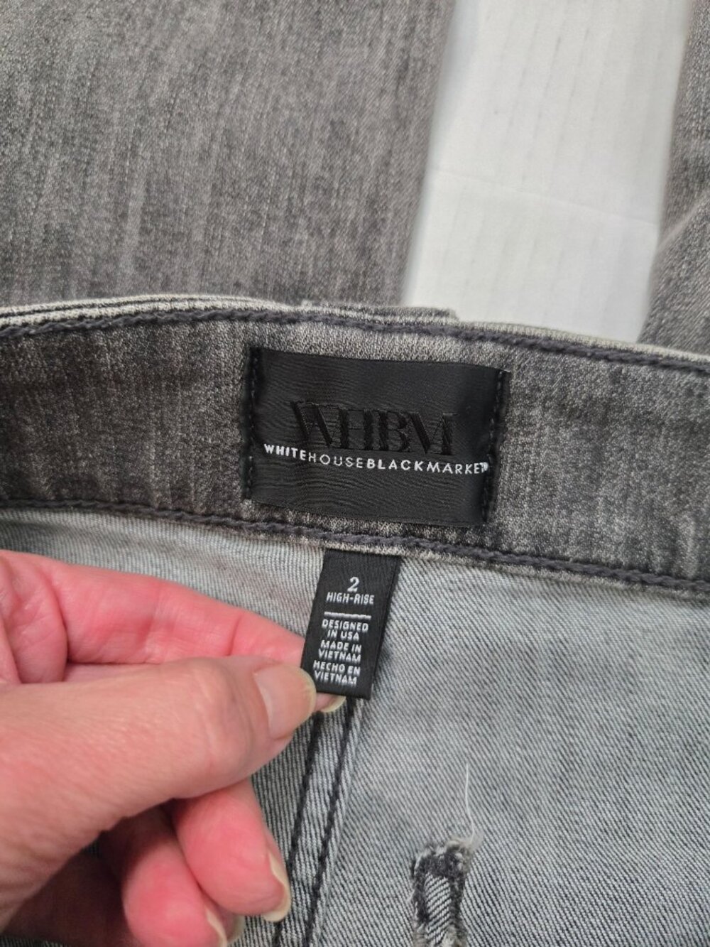 WHBM Size 2 Mariner Wide-Leg High-Rise  Jean's Faded Gray Wash Denim - Picture 9 of 14